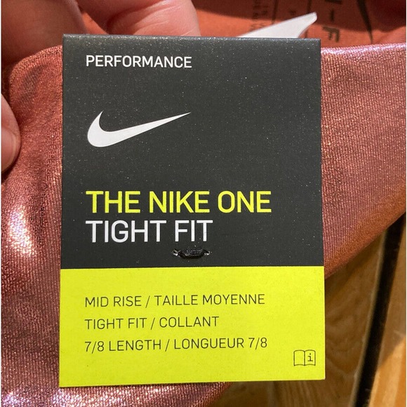 NWT Nike Dri Fit Metallic Leggings Size Small Women’s Pink Mid Rise MSRP $85 - Picture 6 of 10